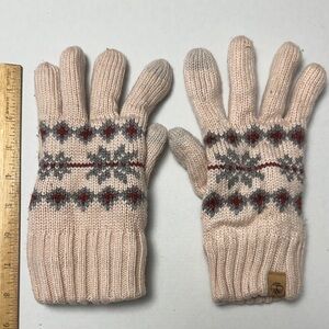 Timberland White and Tan Knit Gloves